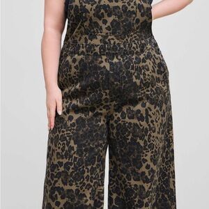 Cider Leopard Print Wide-Leg Overalls